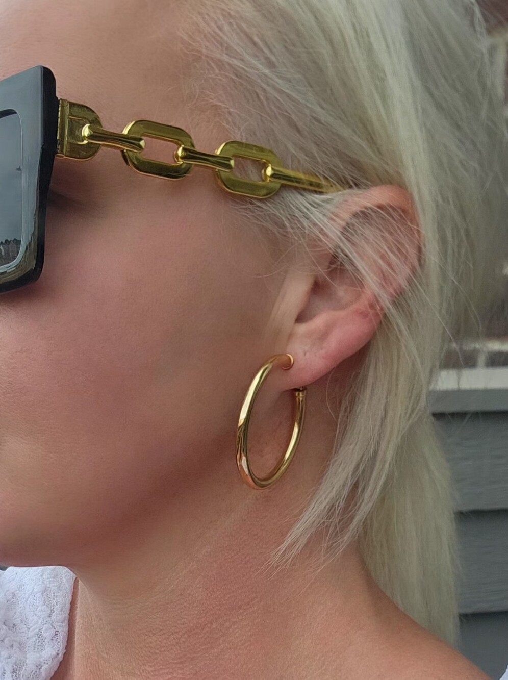 Monet Gold Hoop Earrings - Shiny Gold Tone